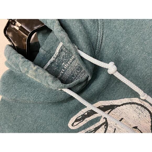 Desert Dreamer Women's Peanuts Snoopy Skateboard Hoodie XL Teal Oversized Cozy - Picture 3 of 6